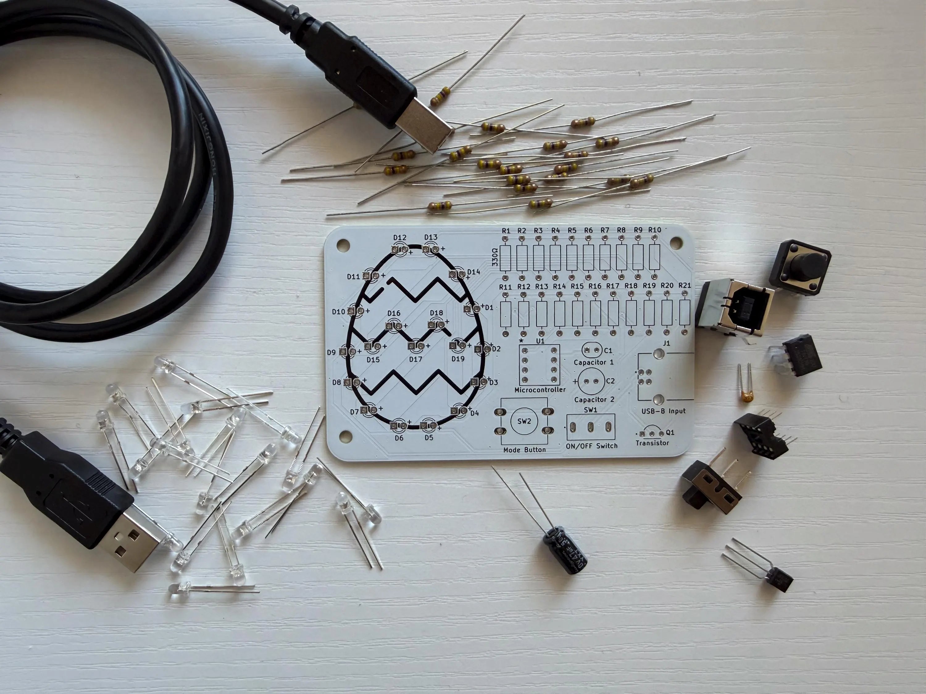 Egg Circuit LED Soldering Kit